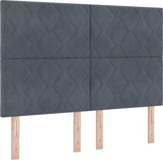 vidaXL Led Headboard with led Strip Lights Dark grey 144 cm Velvet Vidaxl