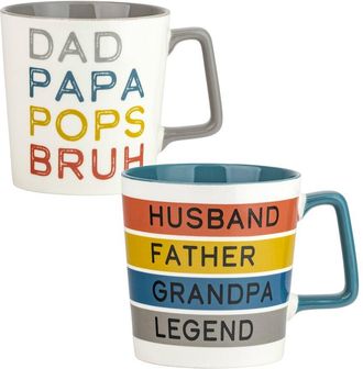 10 Strawberry Street Slant 2Pc Fathers Day Coffee Mug Set