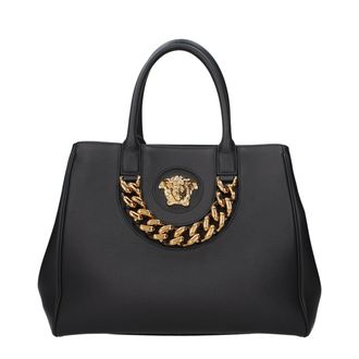 Versace Black Leather Womens Handbag