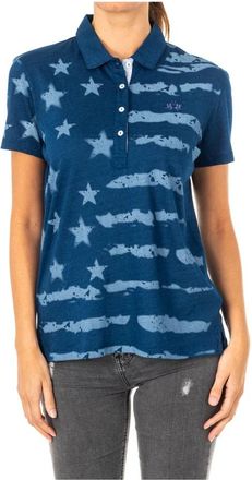 La Martina Polo Shirt met Korte Mouwen - Dames - Polos - Blauw - M - Katoen - Tops