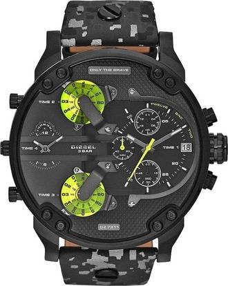 Diesel Mr Daddy 2.0 Chronograph Horloge - Heren - Horloges - Zwart - ONE Size - Leer - Accessoires