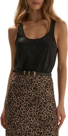 Favorite Daughter The Clean Cut Silk Blend Tank in Black at Nordstrom, Size X-Large