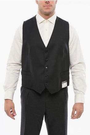 Corneliani Cool Wool Vest with Half-Belt size 58