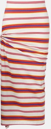 Paco Rabanne Gonna lunga in misto cotone a righe