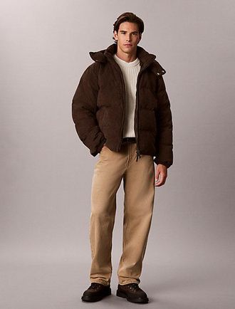 Calvin Klein Chaqueta De Plumas Y Pana Con Capucha