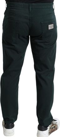 Dolce & Gabbana Green Cotton Stretch Skinny Men Denim Jeans Elastane Clothing