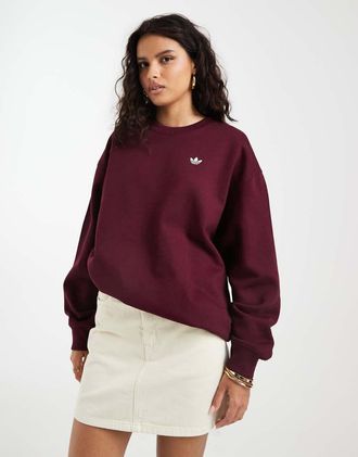 adidas Originals felpa oversize essenziale bordeaux-Rosso
