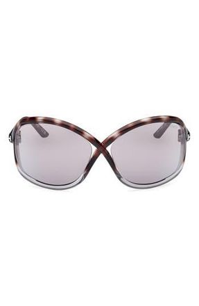 Tom Ford Bettina 68mm Oversize Butterfly Sunglasses in Coloured Havana /Smoke at Nordstrom Rack