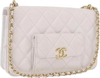 Chanel Pre-owned Vintage Caviar Shoulder Bag - Dames - Vintage Schoudertas - Wit - ONE Size - Vintage