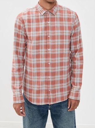 SAVE KHAKI UNITED Japanese Slub Flannel Shirt In Burnt Orange