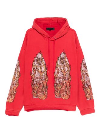 Who Decides War by Ev Bravado drawstring-fastening hoodie - men - Cotton - M - Red