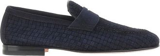 Santoni Carlo suede leather penny loafers Man 8+