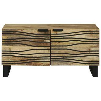 Berkfield Home Modern Coffee Table - 80 x 50 x 40 cm, Solid Mango Wood in Beige | Size: 80 x 50 x 40 cm