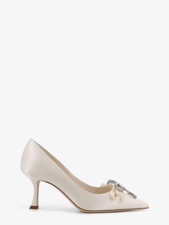 Jimmy Choo London Decollet&egrave; Auria in satin con dettaglio fiocco in cristalli - JIMMY CHOO - gender_Woman