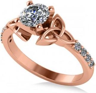 Allurez Round Diamond Celtic Knot Engagement Ring 14K Rose Gold 0.75ct
