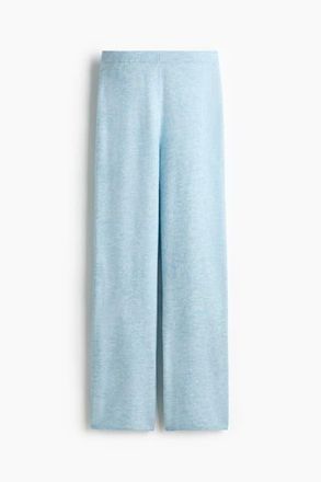 H&M Knitted Pull-on Trousers in Light Blue Melange at Nordstrom, Size Xx-Large
