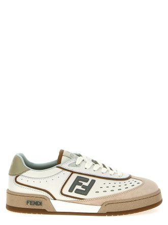 Fendi Beige Leather Womens Sneakers