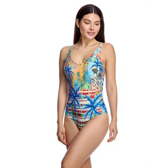 Ory Womens Swimsuit with V-Neck and Open Back W260676 - Multicolour - Size 34C