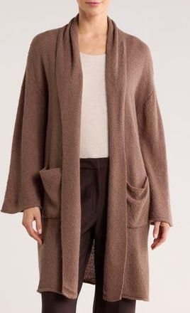 Renee C Open Front Sweater Cardigan in Mocha at Nordstrom Rack, Size Medium