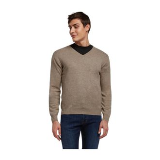Brooks Brothers Wool and Cashmere V-Neck Jumper - male - Brooks Brothers - V-neck Knitwear - Beige - S - Knitwear