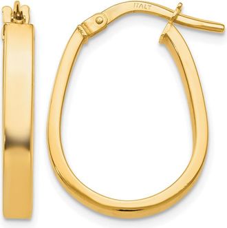 Diamond2Deal 10K Yellow Gold U-Shape Hoop Earrings