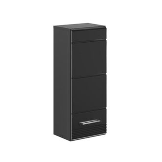 ebuy24 Ba&ntilde;era linus mural 1 puerta negro alto brillo, color negro