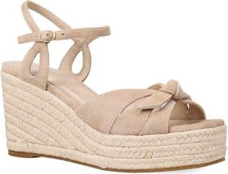 Pelle Moda Elbie Espadrille Ankle Strap Platform Wedge Sandal in Latte at Nordstrom, Size 7.5