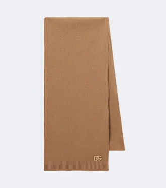 Dolce & Gabbana DG embellished virgin wool scarf