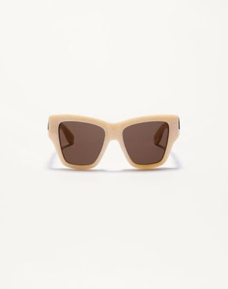 Valentino Rectangular Acetate Sunglasses Wo