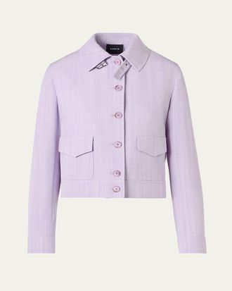 Akris Melange Twill Peer Short Jacket