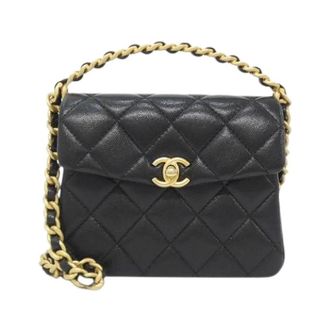 Chanel Pre-owned Caviar Skin Shoulder Bag - Dames - Vintage Mini Tas - Zwart - ONE Size - Leer - Vintage