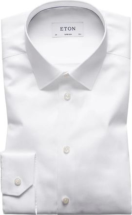 Eton Heren, Overhemden, Wit, Maat: 2XS Katoen