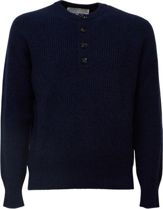 Amaranto Ronde hals gebreid - Heren - Ronde hals truien - Blauw - L - Truien & Vesten