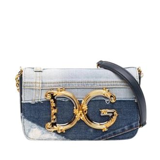 Dolce & Gabbana Pre-owned Denim Crossbody Bag - Dames - Vintage Schoudertas - Blauw - ONE Size - Denim - Vintage