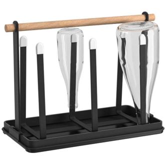 OEM &Eacute;gouttoir &Agrave; Bouteilles - M&eacute;tal 3 Mm - Pour S&eacute;chage Et Rangement De Bouteilles En Verre Thermos Et Gobelets - 6 Emplacements - 24 X 14,8 X 18,8 Cm - 1 