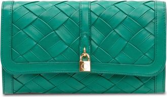 Stella McCartney Ryder Woven Wallet with Strap - Dames - Portefeuilles - Groen - ONE Size - Leer - Accessoires