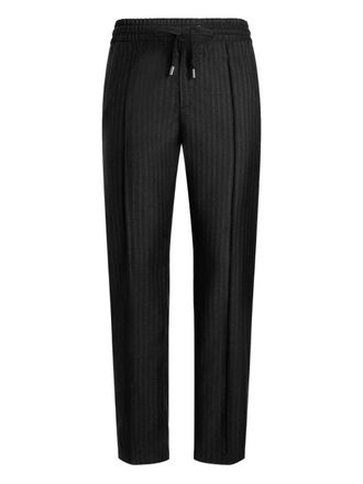 Dolce & Gabbana striped drawstring trousers - Black