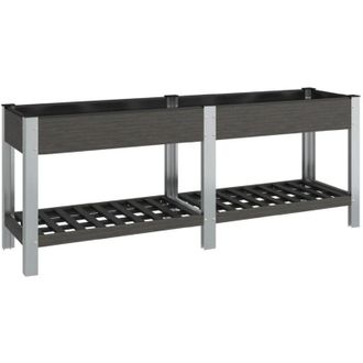 vidaXL Arriate De Jard&iacute;n Con Estante Wpc Gris 200x50x75 Cm Vidaxl