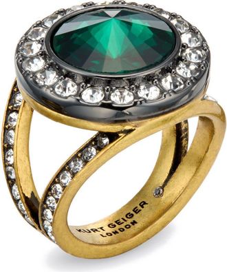 Kurt Geiger Octavia Cocktail Ring in Green at Nordstrom, Size 7