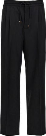 Brunello Cucinelli Leisure Fit Broek - Heren - Broeken - Zwart - Maat: 2XL Wol