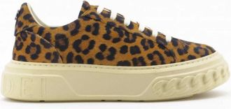 Casadei Luipaard Su&egrave;de Sneaker Off Road - Dames - Sneakers - Bruin - 36 EU - Su&egrave;de - Schoenen