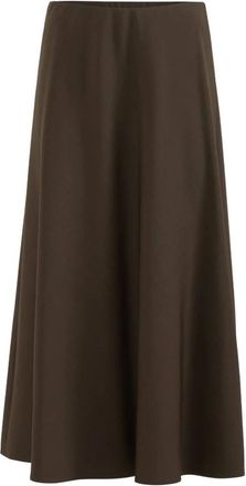 Brunello Cucinelli Falda midi corte en A - Skirts - Mujer - Marr&oacute;n - M