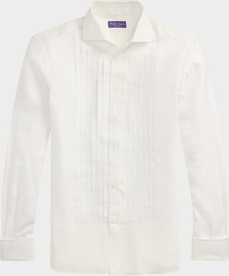 Ralph Lauren Purple Label Mens NM X RL French Cuff Linen Tuxedo Shirt