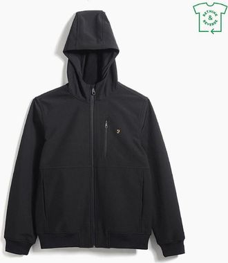 Farah Mens Rudd Softshell Hooded Sweatshirt - Black - Size: Regular/40