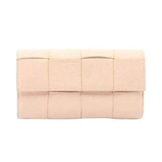 Bottega Veneta Pre-owned Wallets, female, Pink, Size: ONE SIZE Pre-owned Intrecciato Leather Long Wallet