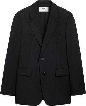 Ami single-breasted virgin wool blazer - men - Virgin Wool - 50 - Black