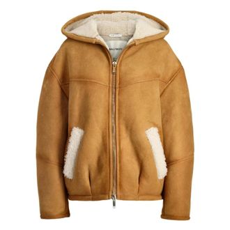 Halfboy Halfboy, Hoodies & sweatvesten, Dames, Bruin, S, Shearling Hoodie in Honingkleur