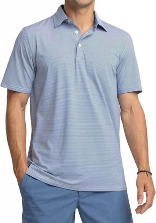 Southern Tide Meadowbrook Stripe Polo In Aged Denim