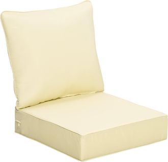 OUTSUNNY Outdoor Seat and Back Cushion Set - Deep Seating Chair Cushion - Beige | TJ Hughes