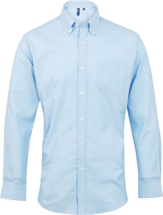 Premier Heren Signature Oxford overhemd met lange mouwen (Lichtblauw)